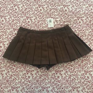 Sandy Liang bunny skort dark brown size 6 NWT